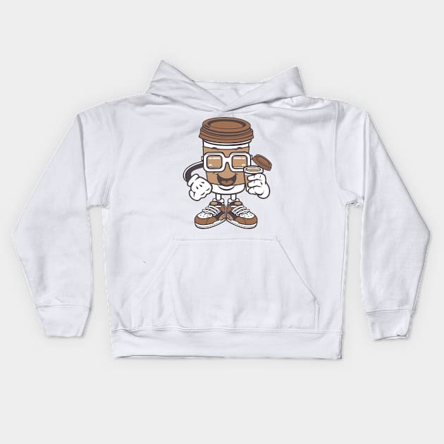 Coffee mug figure Kids Hoodie by ShirtyLife